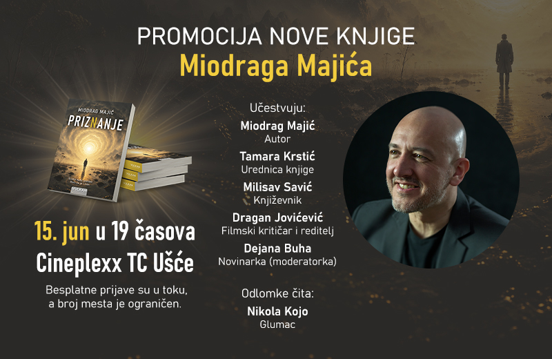 Poziv na promociju knjige „Priznanje” Miodraga Majića
