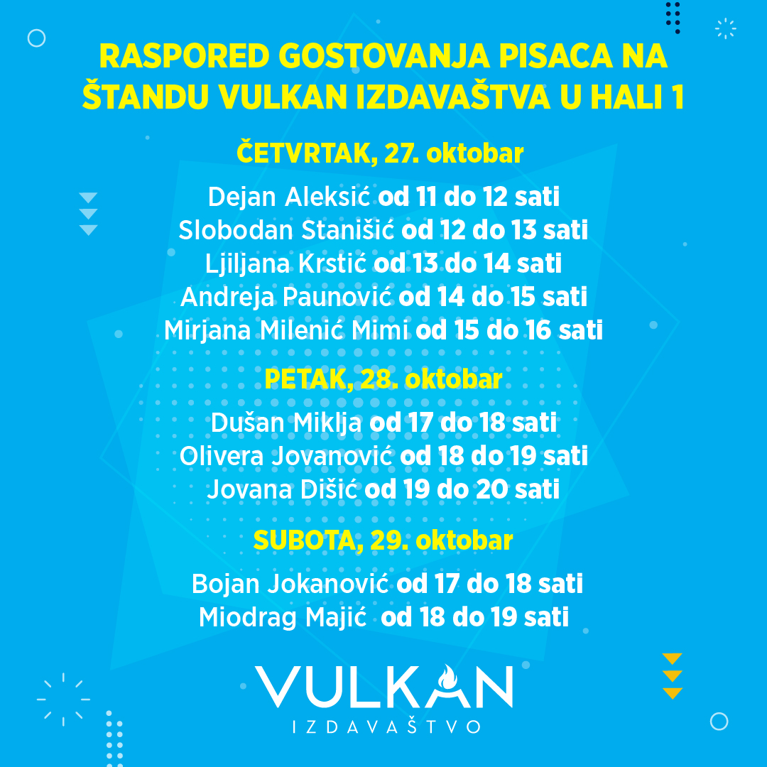 Potpisivanja domaćih autora na Sajmu knjiga na štandovima Vulkan izdavaštva