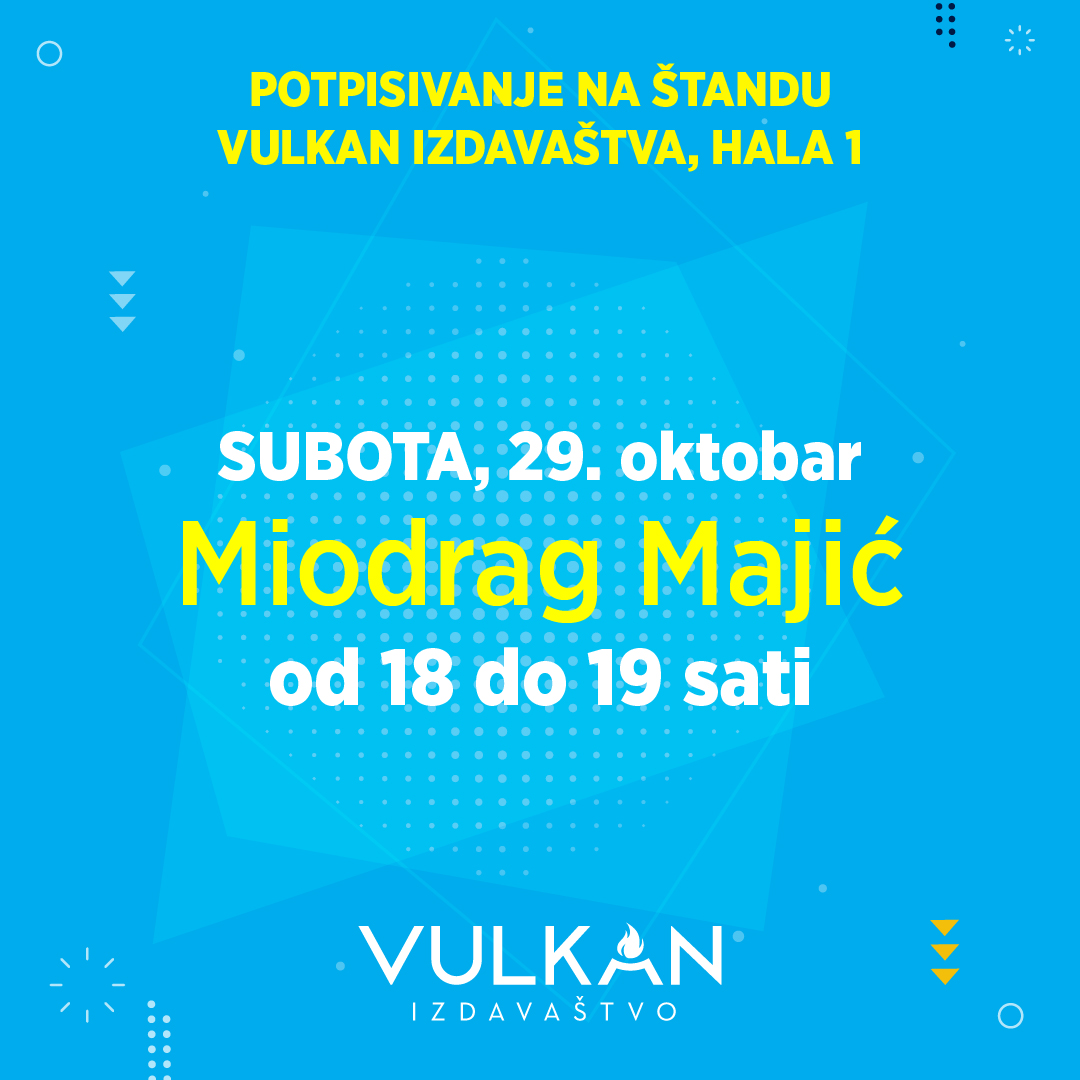 Autor Miodrag Majić potpisuje na štandu Vulkan izdavaštva u Hali 1