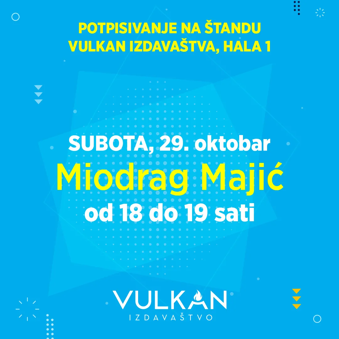 Autor Miodrag Majić potpisuje na štandu Vulkan izdavaštva u Hali 1