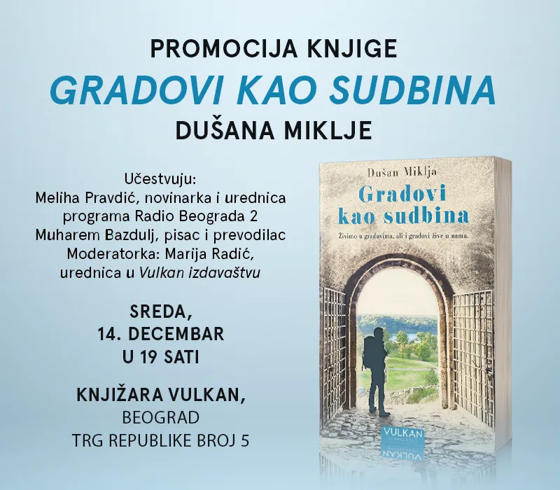 Promocija nove knjige proslavljenog autora Dušana Miklje „Gradovi kao sudbina“