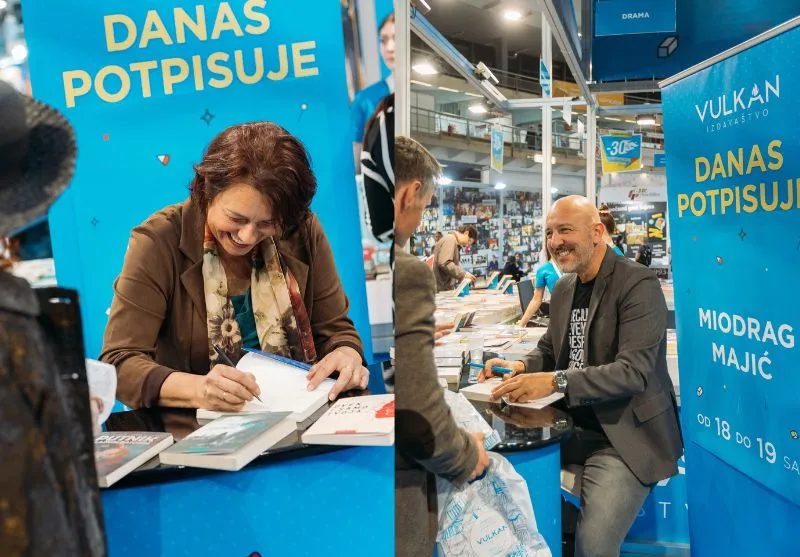 Brojni čitaoci na potpisivanju knjiga Olivere Jovanović i Miodraga Majića