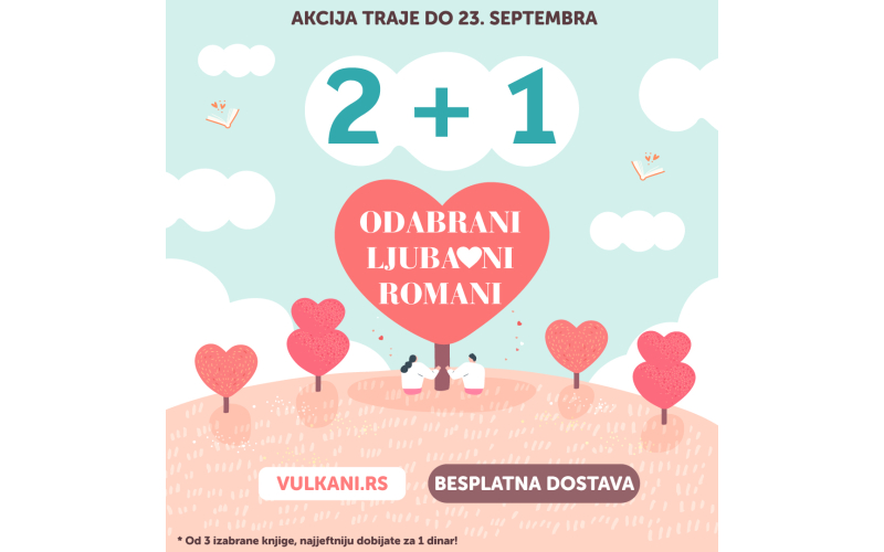 Uz dva kupljena ljubavna romana, treći dobijate za 1 dinar!