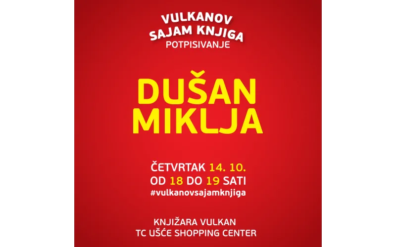 Pozivamo vas na potpisivanje knjiga Dušana Miklje
