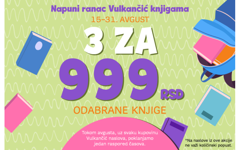 Napunite ranac „Vulkančićem“: Tri naslova iz odabrane ponude knjiga za decu za samo 999 dinara plus poklon iznenađenja