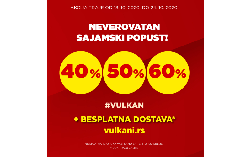 SAJAMSKI POPUST OD 40% 50% 60%