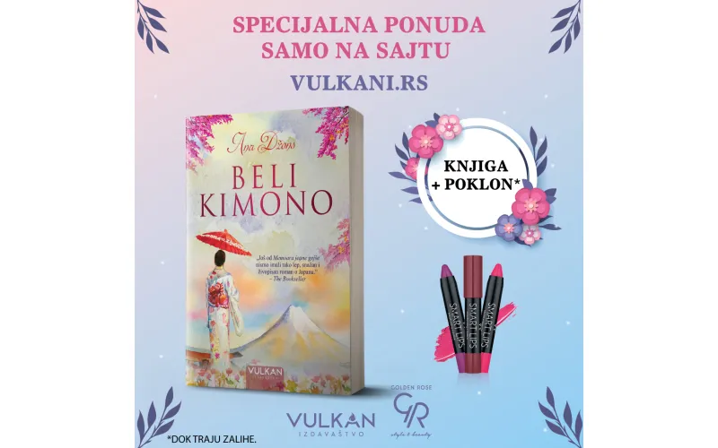 Uz knjigu „Beli kimono“ na poklon dobijate Golden Rose karmin