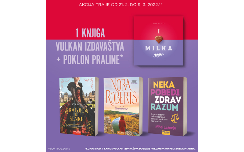 Knjiga Vulkan izdavaštva i Milka praline za potpuno uživanje