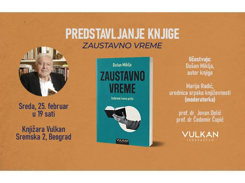 Pozivamo vas na promociju knjige „Zaustavno vreme“ čuvenog novinara i pisca Dušana Miklje