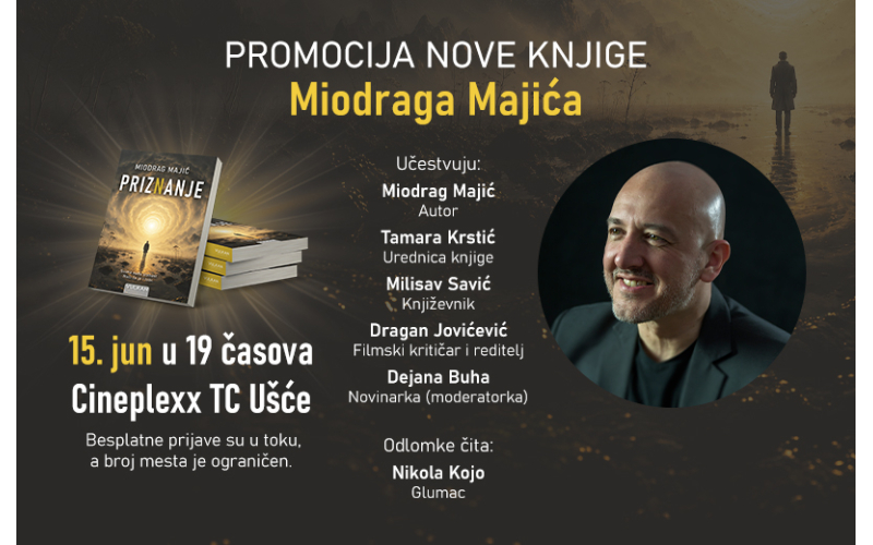 Poziv na promociju knjige „Priznanje” Miodraga Majića