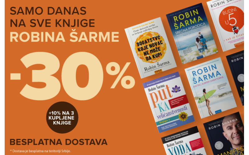 Neodoljiva Vulkan akcija: 30% + 10% popusta na sve knjige Robina Šarme