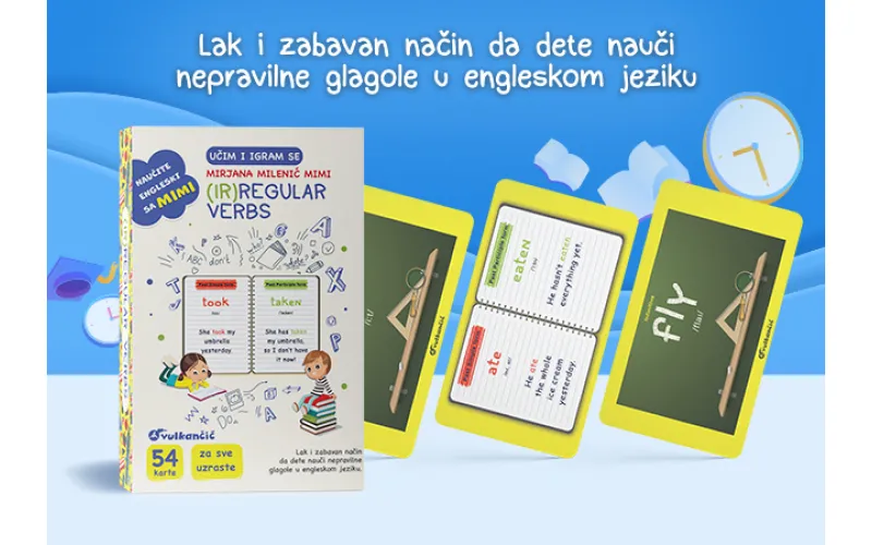 Edukativne karte „Učim i igram se – (Ir)regular Verbs“ Mirjane Milenić Mimi u prodaji