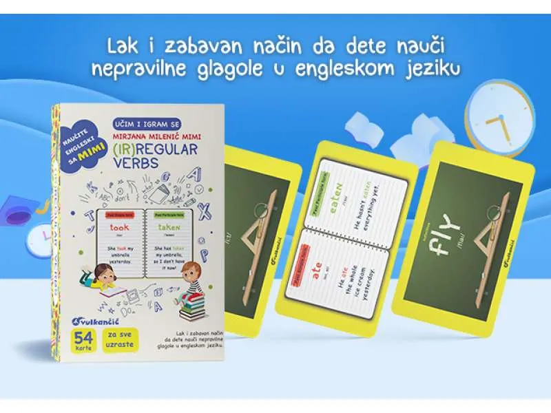 Edukativne karte „Učim i igram se – (Ir)regular Verbs“ Mirjane Milenić Mimi u prodaji