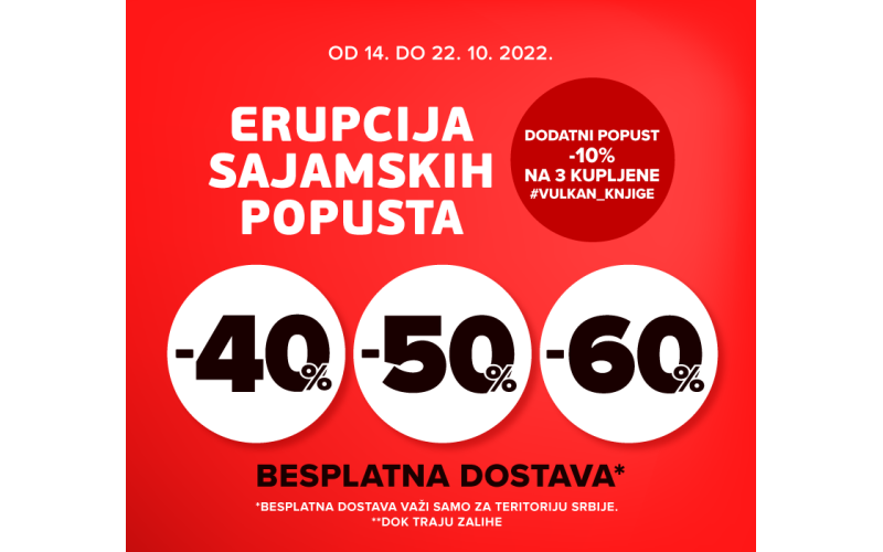 ERUPCIJA SAJAMSKIH POPUSTA 40%, 50%, 60%
