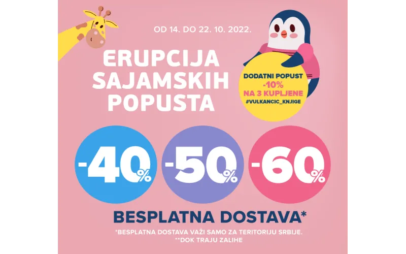 ERUPCIJA SAJAMSKIH POPUSTA 40%, 50%, 60% - DEČJE KNJIGE