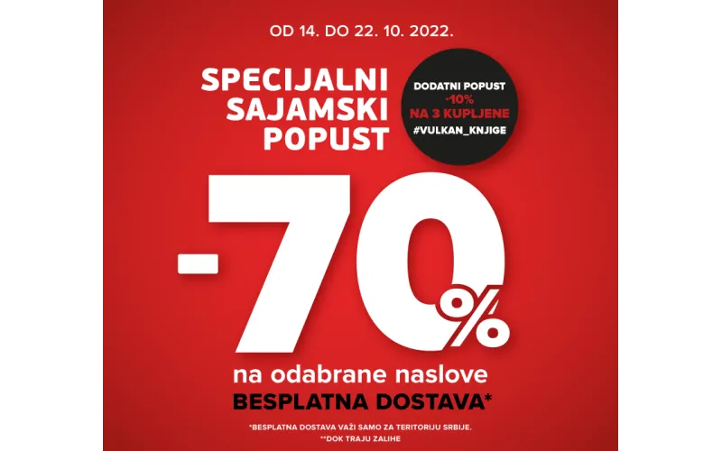 SPECIJALNI SAJAMSKI POPUST  -70% NA ODABRANE NASLOVE