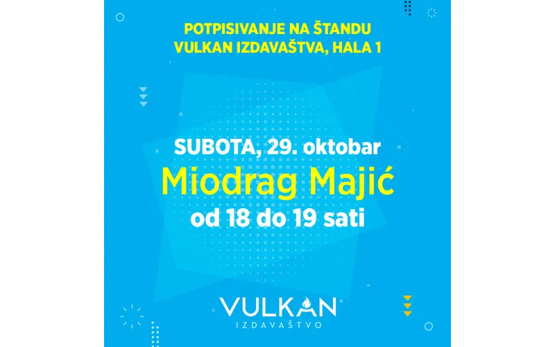 Autor Miodrag Majić potpisuje na štandu Vulkan izdavaštva u Hali 1