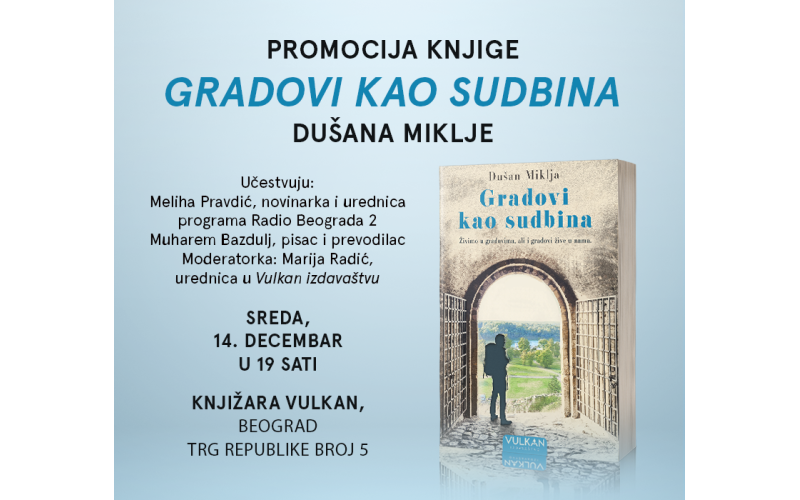 Promocija nove knjige proslavljenog autora Dušana Miklje „Gradovi kao sudbina“