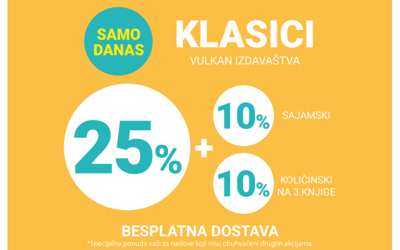 Vulkan klasici na specijalnoj sajamskoj akciji: 25% + 10% + 10% popusta