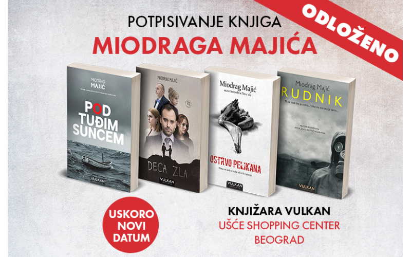 Odloženo potpisivanje knjiga autora Miodraga Majića