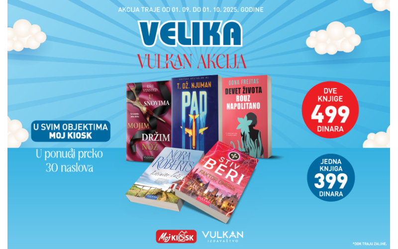 „Velika Vulkan akcija“ u objektima „Moj kiosk“: Pet uzbudljivih romana po specijalnim cenama