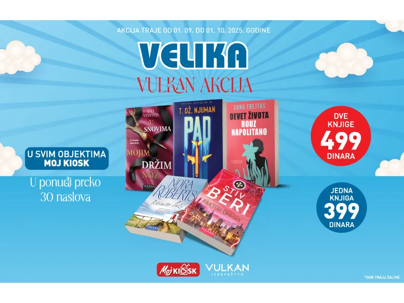 „Velika Vulkan akcija“ u objektima „Moj kiosk“: Pet uzbudljivih romana po specijalnim cenama