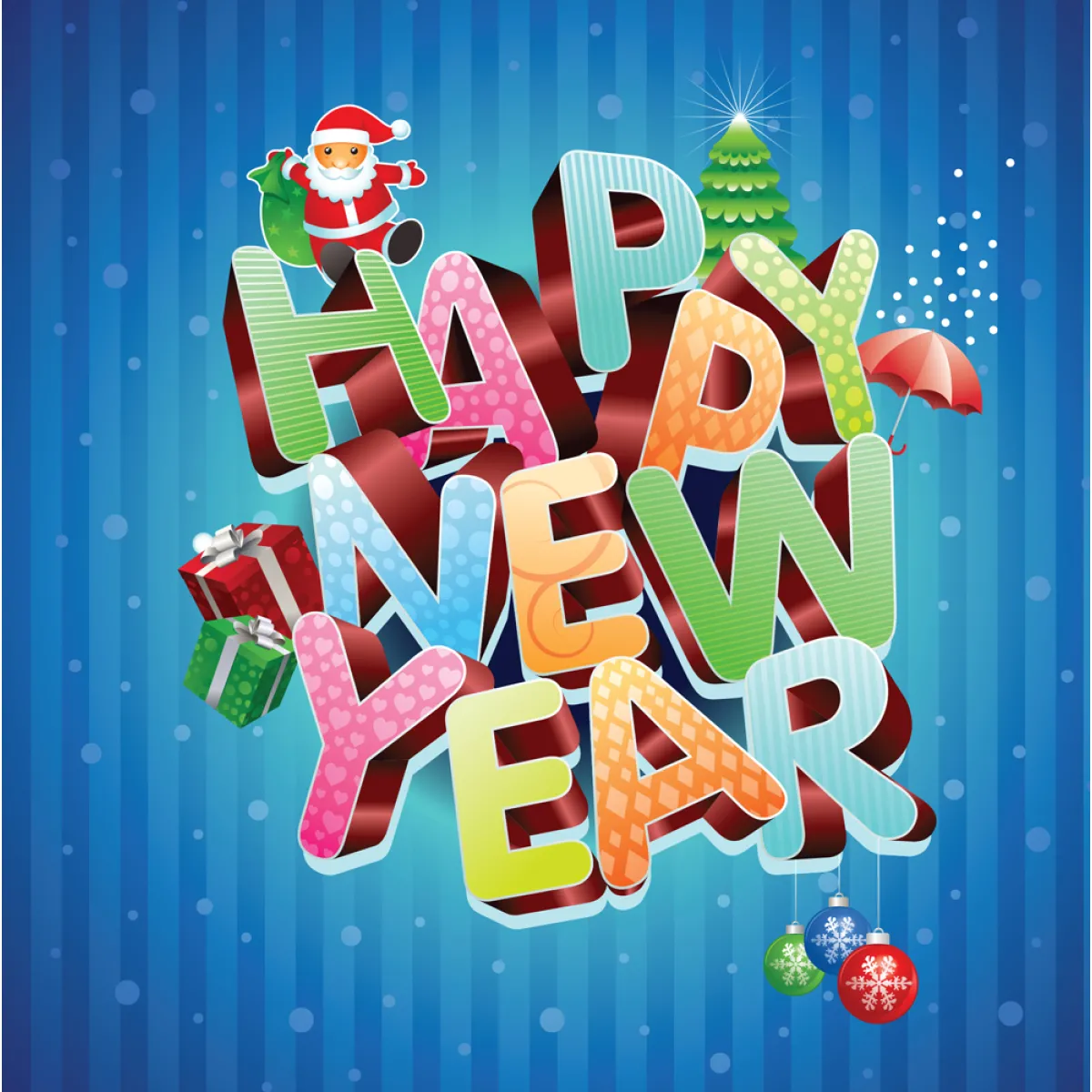 ČESTITKA - HAPPY NEW YEAR - PLAVA 