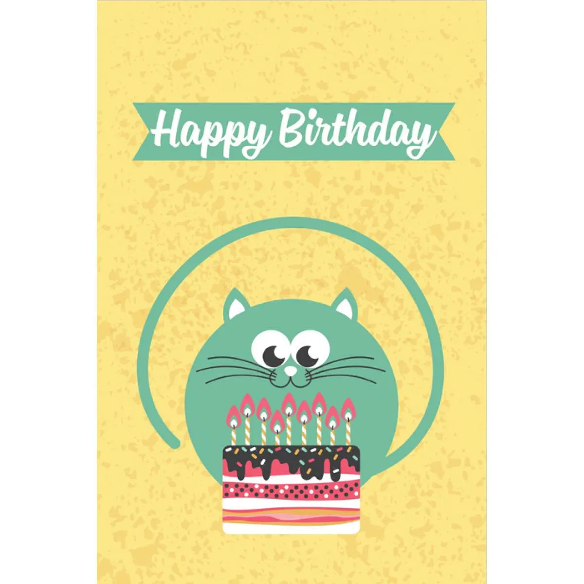 ČESTITKA - Happy birthday - Mačka sa tortom 
