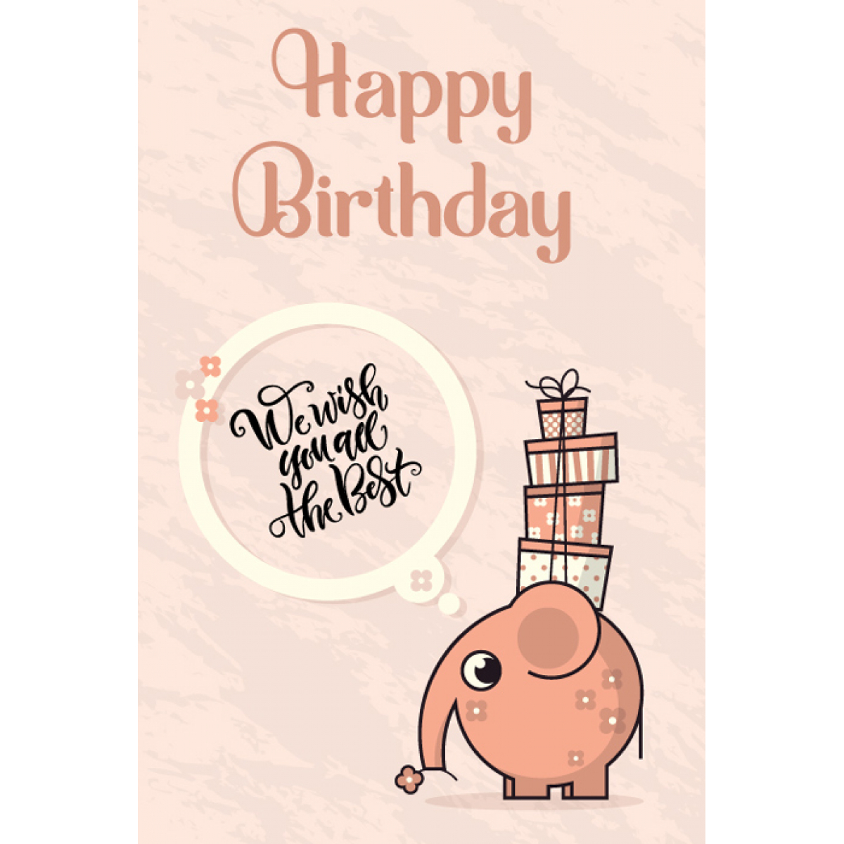 ČESTITKA - Happy birthday - Slonče s poklonima