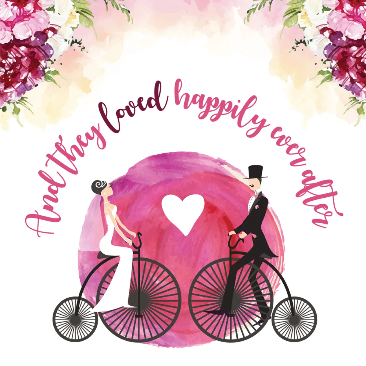 ČESTITKA - AND THEY LOVED HAPPILY EVER AFTER - MLADENCI NA BICIKLU 