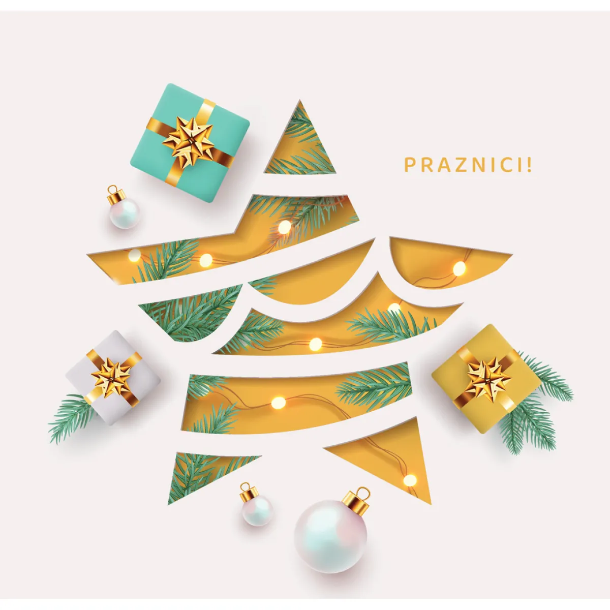 NOVOGODIŠNJA ČESTITKA - UKRAS ZVEZDA 