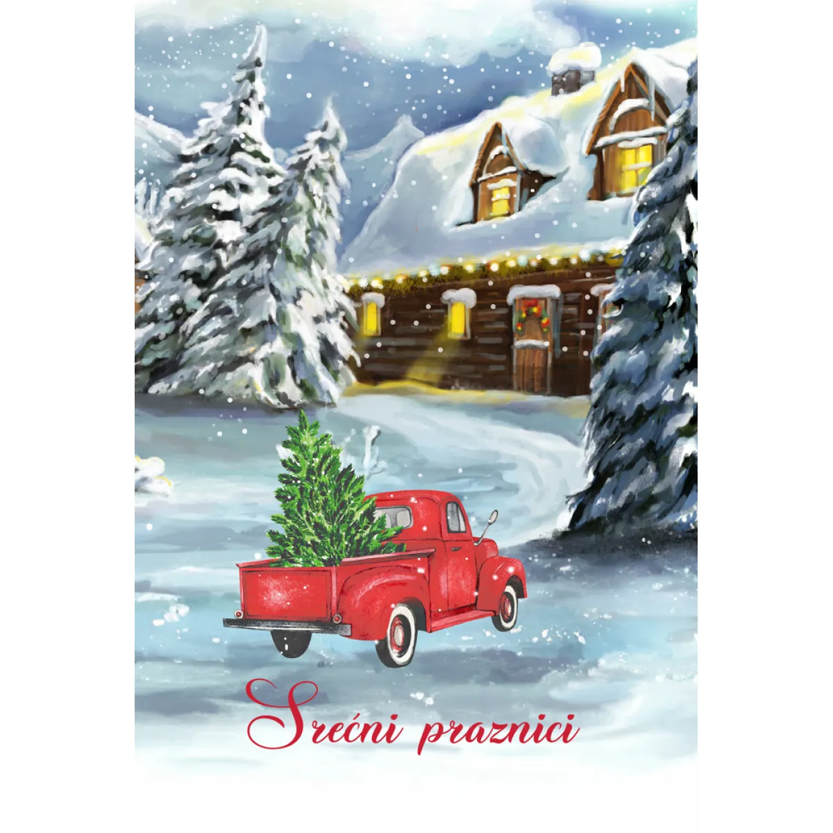 NOVOGODIŠNJA ČESTITKA - AUTO SA JELKOM 