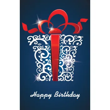 ČESTITKA - HAPPY BIRTHDAY - PLAVI POKLON 