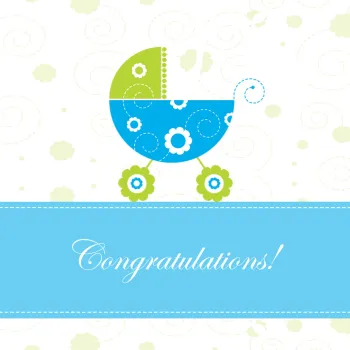 ČESTITKA - CONGRATULATIONS - NOVA BEBA PLAVA 