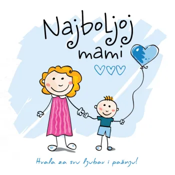 ČESTITKA - NAJBOLJOJ MAMI - PLAVA 
