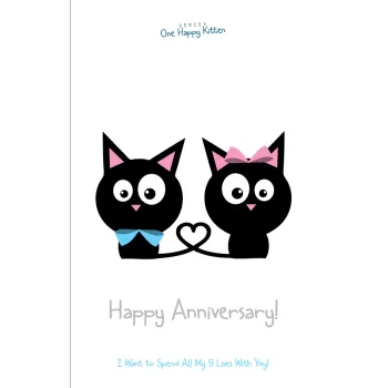 ČESTITKA - ONE HAPPY KITTEN - HAPPY ANNIVERSARY 