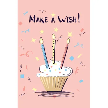 ČESTITKA - HAPPY BIRTHDAY - MAKE A WISH 