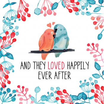 ČESTITKA - And they loved happily ever after - Ptičice 