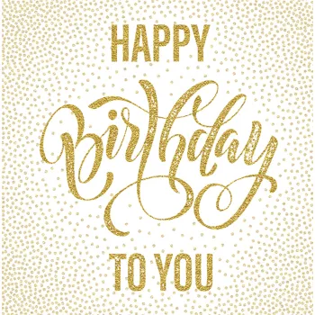 ČESTITKA - HAPPY BIRTHDAY - ZLATNA 