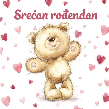 ČESTITKA - SREĆAN ROĐENDAN - MEDA I SRCA 