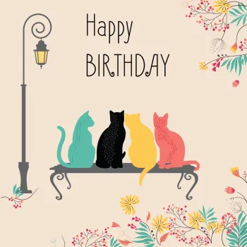 ČESTITKA - HAPPY BIRTHDAY - 4 MACE OKRENUTE LEĐIMA 