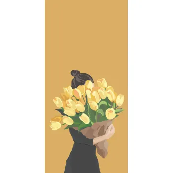 BUKMARKER VB071 - DEVOJKA SA CVEĆEM 