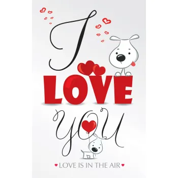 ČESTITKA - I LOVE YOU - KUCE 