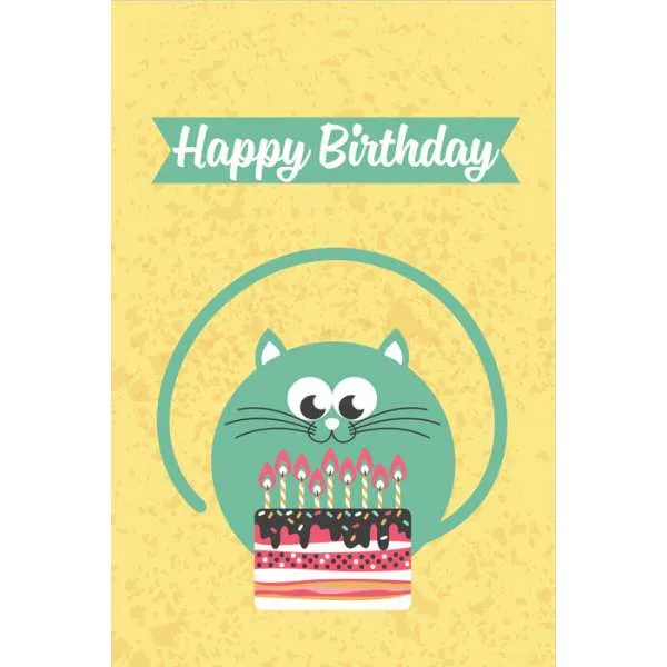 ČESTITKA - Happy birthday - Mačka sa tortom 