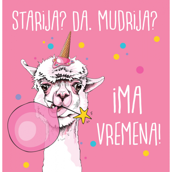 ČESTITKA - Srećan rođendan - Stariji? Da. Mudriji? - Lama 