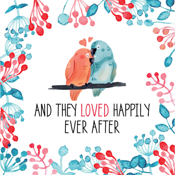 ČESTITKA - And they loved happily ever after - Ptičice 